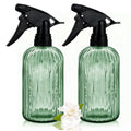 Green Glass Spray Bottle, Refillable Indoor Plant Mister,13.5oz Water Spray Bottle with Adjustable Nozzle,Plant Mister Spray Bottles for Indoor Plants, Cleaning, Hair Care, Pets Care(2pcs) - color: Green