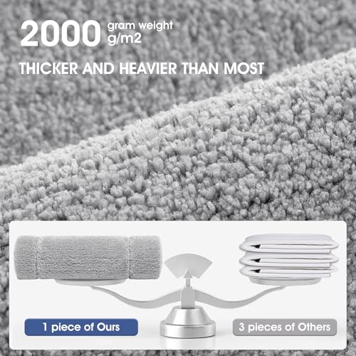 IM HOME Bathroom Rugs, Ultra Soft Plush Fluffy Microfiber Absorbent Bath Mat, Non-Slip Backing, Machine Washable Bath Mats for Bathroom Floor, Tub and Shower, Grey/32"x20"/Bordered - color: B-grey, size: 1'8" x 2'8" (Rectangular)