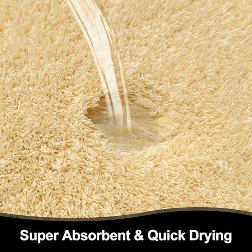 Bathroom Rugs 48"x24", Fluffy Soft Thick Absorbent Bath Mat Rubber Backing Quick Dry, Machine Washable Bath Mats for Bathroom Tub, Floor, Shower, Bedroom Home Decor Accessories, Beige - color: Beige, size: 48" x 24"