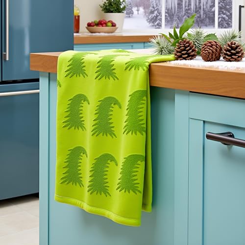 2 Pack Green Christmas Tree Hand Towels 100% Cotton Jacquard Holiday Kitchen Dish Towels Retro Neutral Funny Bathroom Towels Set Seasonal Xmas Winter Christmas Bathroom Housewarming Decor Gift - color: Funny Tree