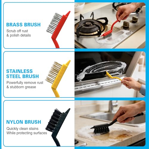 Crevice Cleaning Brush Set, Hard Bristle Small Scrub Brushes, Deep Cleaning Supplies for Kitchen, Bathroom, Grout, Bottle, Corners & Tight Spaces, 8Pcs - color: 8-pack