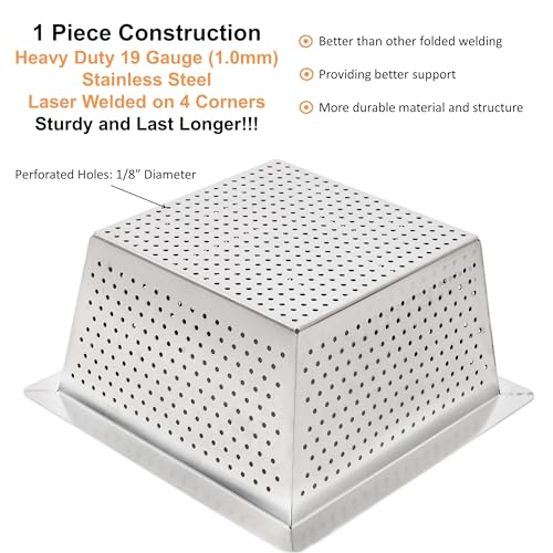 Leyso Stainless Steel Floor Sink Top Hang Basket Strainer Sink Drain Cover 10” x 10” x 4-3/4” for Kitchen, Restaurant, Bar, Buffet (4-3/4"H SS) - style: 4-3/4"H SS