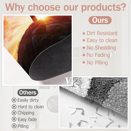 Cross Bathroom Rugs,Bath Mats for Bathroom, Sunset Low Pile Absorbent Bath Mat,Rubber Backing Non Slip Washable Thin Quick Dry Door Mat 17x29.5 Inch - color: Cross,sunset