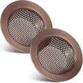 Retisee 2 Pcs Sink Strainer Stainless Steel Kitchen Sink Drain Strainer Basket Cover Mesh Hair Food Catcher, Large Wide Rim of 4.4 Diameter(Red Bronze) - color: Red Bronze