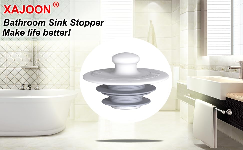 Bathroom Sink Stopper，Drain Stopper, Sink Plug, Drain Plug, Silicone Stopper (Patented Design) (1, Small-Gray) - color: Gray, size: Small