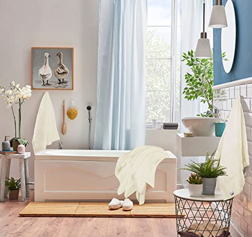 Utopia Towels 8 Piece Luxury Towel Set – Majestic Plush, Super Absorbent & Quicker-to-Dry, Thick 100% Ring Spun Cotton Towels for Bathroom, Spa & Hotel – 2 Bath, 2 Hand, 4 Washcloths, Ivory - color: Ivory, size: 8 Pieces Towel Set