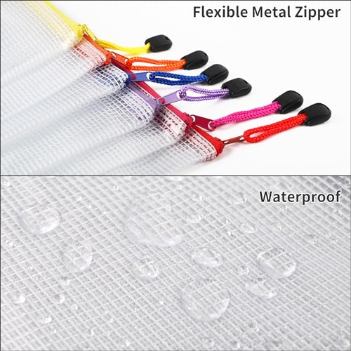 EOOUT 30pcs Mesh Zipper Pouch Bags, 8 Sizes Plastic Bags, 8 Colors Waterproof Zipper Pouches for Organization, Multipurpose for Travel, Office Appliances and Home Organization - style: Multicolor-30pcs