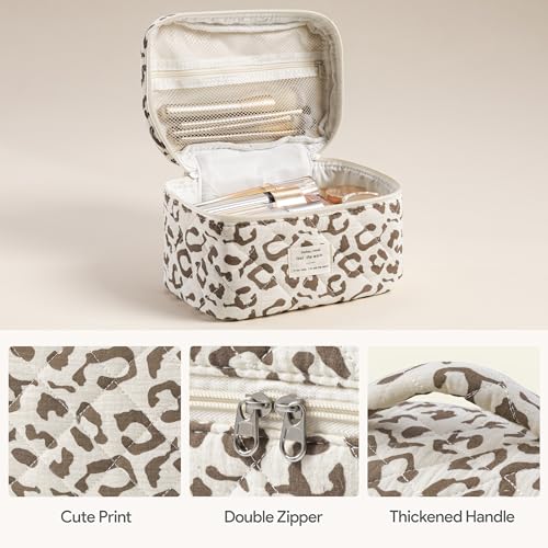 HBselect Quilted Makeup Bag, 3PCS Cotton Large Travel Makeup Bag, Cute Floral Coquette Make up Bag Cosmetic Bag Toiletry Bag for Women Girls - color: A-3PCS-Floral 30