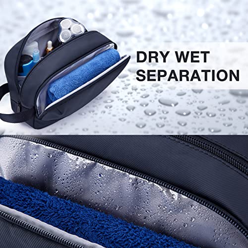 BAGSMART Travel Toiletry Bag for Men, Dopp Kit Water Resistant Shaving Bag for Toiletries Accessories, Navy-Medium - color: Navy, size: Medium