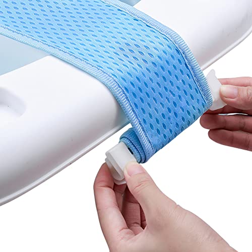 Baby Bath Seat Support Net Newborn Bath Cushion Pad Anti-Slip Infant Bathtub Sling Shower Mesh Mat Soft Bath Net Bath Pillow Adjustable Shower Pad for 0-18 Months Light Blue - color: light blue