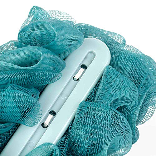 Back Scrubber for Shower, Loofah Long Handle Bath Body Brush, Soft Nylon Mesh Sponge On a Stick for Shower Men Women Kids Elderly, Exfoliating Scrub Cleaning Luffa for All Kinds of Skin(Blue) - color: Blue