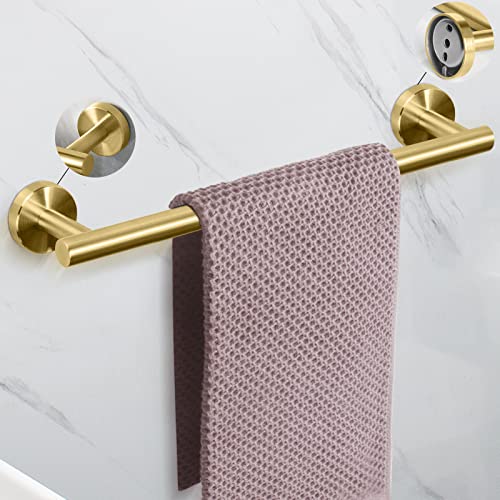 NearMoon Bathroom Hardware Set SUS 304 Thicken Stainless Steel-Towel Bar Set Include 16" Towel Rod, Toilet Paper Holder, Multifunctional Hooks Bathroom Accessories (Brushed Gold, 5 Pcs) - color: Brushed Gold
