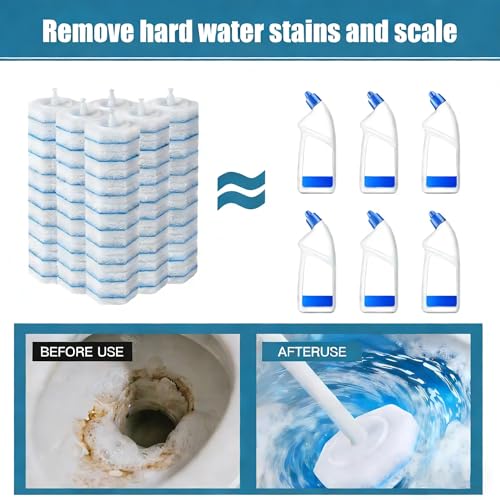 60-Count Disposable Toilet Brush Replacement Heads. Toilet Cleaning Replacement Heads Compatible with Clorox Brand and Most Toilet Brushes. Essential for Bathroom and Toilet Cleaning.