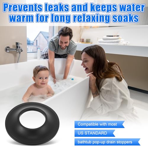 Dreyoo 5 Pack Tub Stopper Gasket for Tub Drain Assemblies, Replaces Stopper Bathtub Drain Gasket, for Tip Toe Style Bathtub Stoppers (2-1/16 in. x 1 in. x 1/4 in), Easy Installation