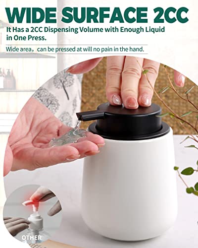 Bosilunlife Liquid Soap Dispenser - 12Oz Lotion Dispenser with Pump Matte White Ceramic Soap Dispenser Bathroom Dish Hand Wash Dispenser for Kitchen Pump Dispenser - color: Matte White