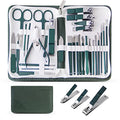 WOAMA Manicure Set Nail Clippers 30-piece Pedicure Kit Manicure Tools Nail Manicure Kit with Green Travel Case for Home, Workplace, Gift, Beauty Salon - color: Green