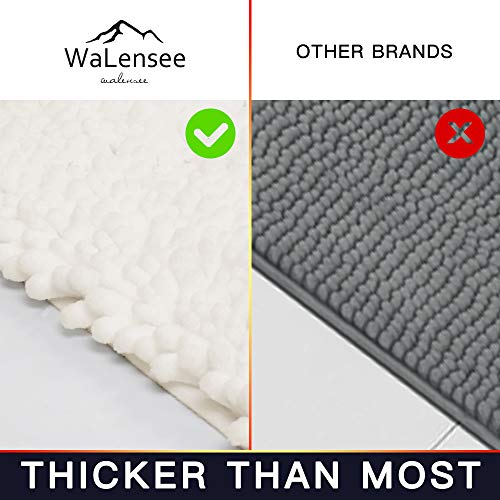 Walensee Bathroom Contour Rug Non Slip Toilet U Shaped Bath Mat (20x24, Ivory) Water Absorbent Super Soft Shaggy Chenille Machine Washable Dry Extra Thick Perfect Absorbant Best Plush Carpet - color: Ivory, size: 20"x24" Contour Rug