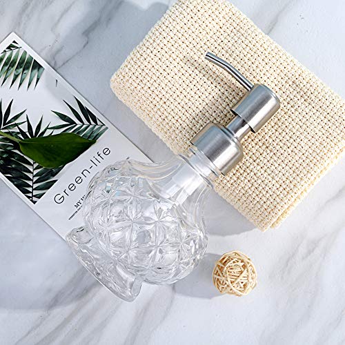 YunNasi Soap Dispenser with Pump, Clear Crystal Design, Vintage and Elegant, Refillable Liquid Hand Soap Dish Soap Dispensers for Bathroom Counter, Kitchen Sink (Style 1) - color: Style 1