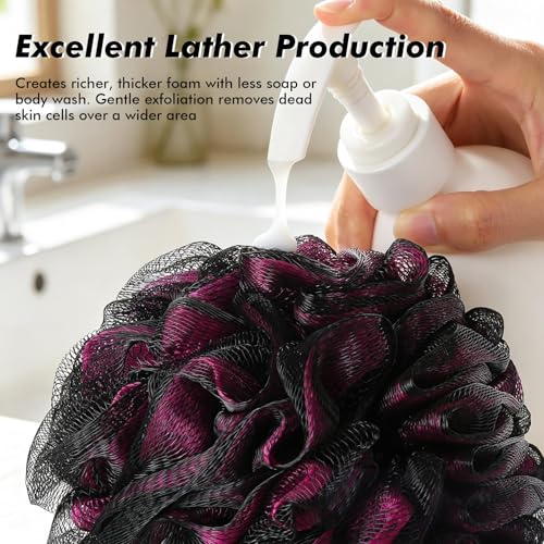 BTYMS XXL Bath Sponge Loofahs 100g/pc Luffa Shower Pouf Exfoliating Mesh Puff for Shower - Pack of 6