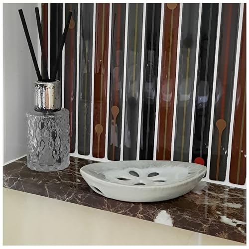 Ceramic Soap Dish with Self Draining Tray for Bar Soap, Bathroom, Kitchen (SmokyWhite) - color: Smoky White