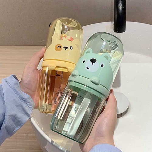 Cute Toothbrush Travel Case for Kids with Detachable Handle, Portable Cute Toothbrush Holder, Multifuction Toothbrushes Toothpaste Storage Box for Camping Travel or Home Use (Green) - color: Green
