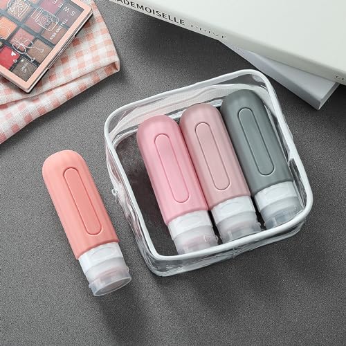Mrsdry 16 Pack Travel Bottles for Toiletries, Leakproof Travel Containers for Toiletries, TSA Approved Silicone Travel Accessories Squeezable Refillable 3oz for Shampoo Conditioner Lotion - color: Pink