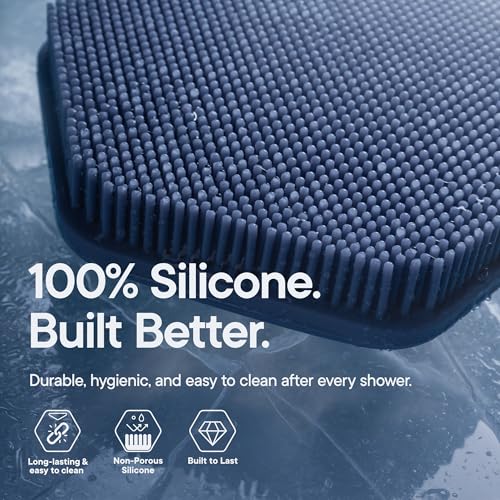 TOOLETRIES Silicone Back Scrubber for Shower, Bath Brush - Glacier | Long ergonomic handle and non-slip grip make exfoliating hard-to-reach areas simple and comfortable. - color: Glacier