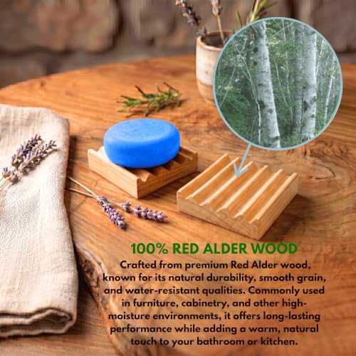 2 Pack Soap Dish, Draining Dish for Our Shampoo Bars & Conditioner Bars, 100% Natural Poplar Wood, No Chemical Varnish, Lacquer or Stain is Used, Handmade in The USA (Mini) - size: Mini