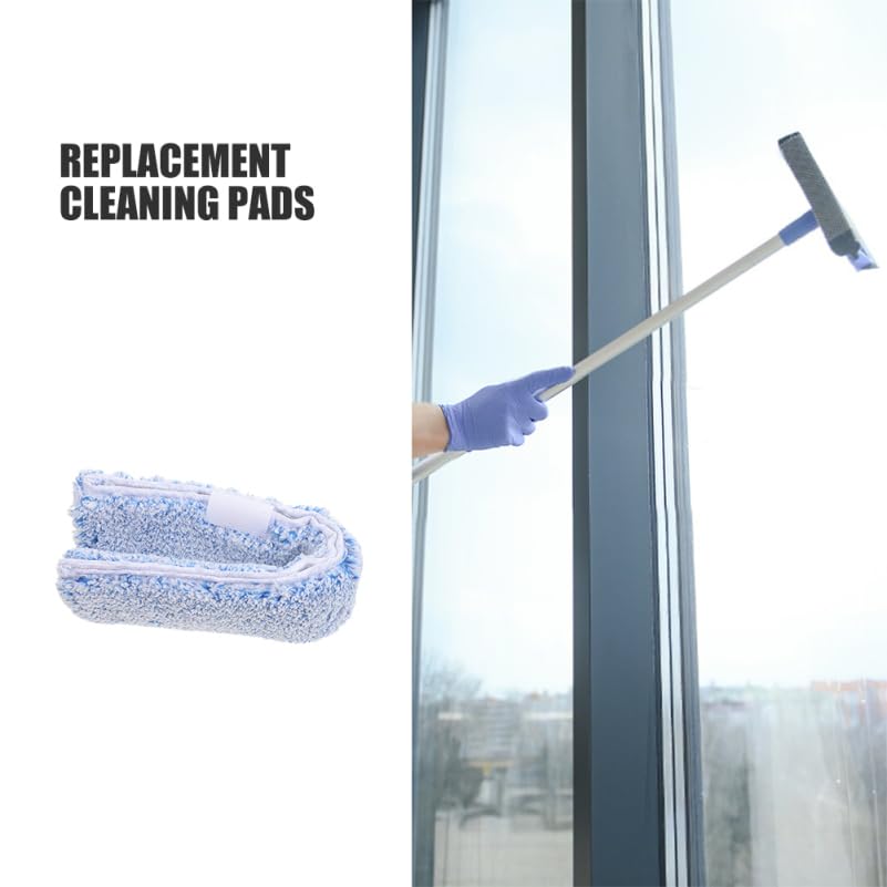 Ipetboom Replacement Window Scrubber Pads 4 Pack Reusable Microfiber Window Cleaner Refills for Bathroom Mirrors Tabletops Glass Cleaning 14.17 X 2.75 X 1.57 in