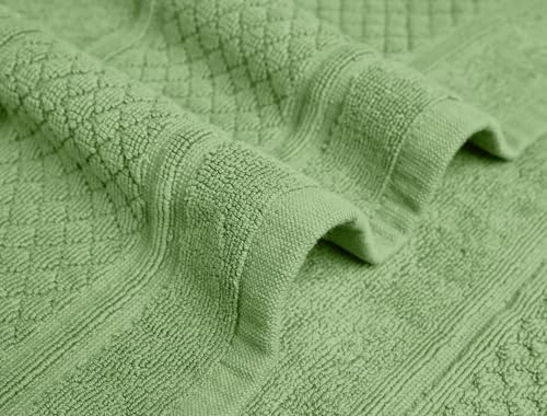 Avalon Towels Sage Green Bath Mat - 100% Cotton Set of 2 Absorbent Bathmat - Bathroom Mats Quick Dry Bath Mats for Bathrooms (22x34 Inches) - color: Sage Green, size: Pack of 2