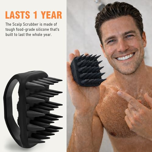 YEALIR Scalp Massager Shampoo Brush, Scalp Scrubber for Dandruff & Build Up, Scalp Massager Hair Growth - 100% Silicone, Plastic Free