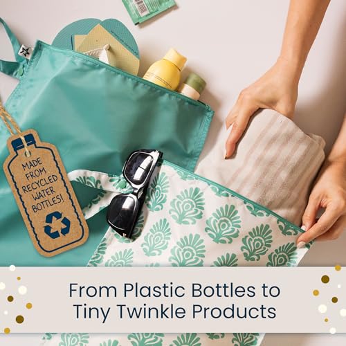 Tiny Twinkle Mess Proof Wet Bags | 2-Pack Reusable Waterproof Wet Bags for Swimsuits | Baby Clothes | Travel & Diaper Bag (Bows,Toile) - color: Bows,Toile, size: 2 Pack