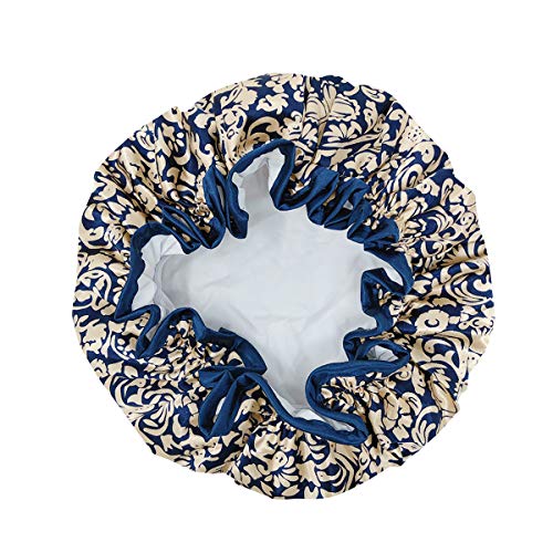 allydrew Reusable Women's Waterproof Shower Caps for Long Hair, Damask - color: Damask