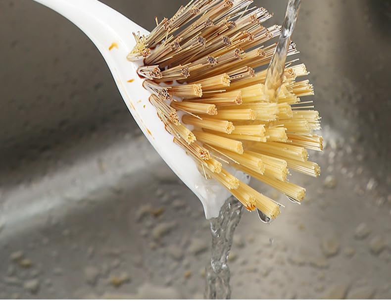 3 in 1 Dish Scrub Brush, Multipurpose Kitchen Cleaning Brush for Dishes, Pots, Pans, Sinks & Hard-to-reach areas - color: 3 in 1