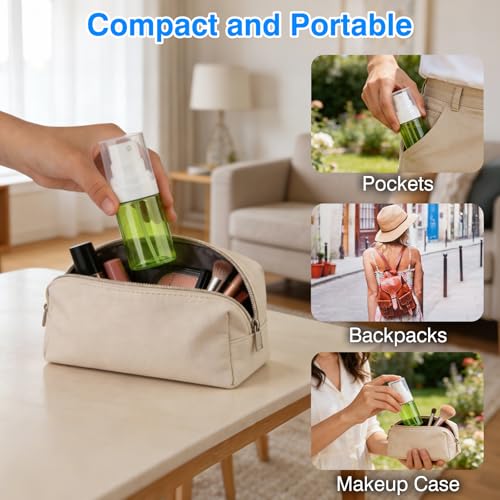 Travel Spray Bottle 2 Pack 1.35oz / 40ml Small Fine Mist Spray Bottles | Empty Mini Spray Bottles Refillable Plastic Travel Bottle - Leak Proof - for Face Toner, Hair Mist, Plants, Cleaning - color: clear+clear