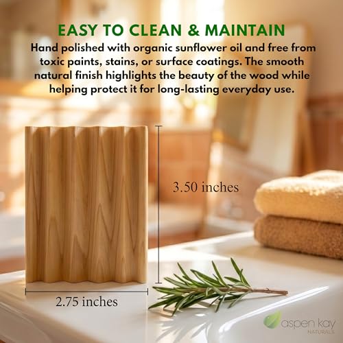 Handcrafted Wood Soap Dish 2 Pack - Draining Dish for Our Soap Bars - Natural Red Alder Wood - No Chemical Varnish, Lacquer or Stain is Used - Handmade in The USA (Regular Size) - size: Regular
