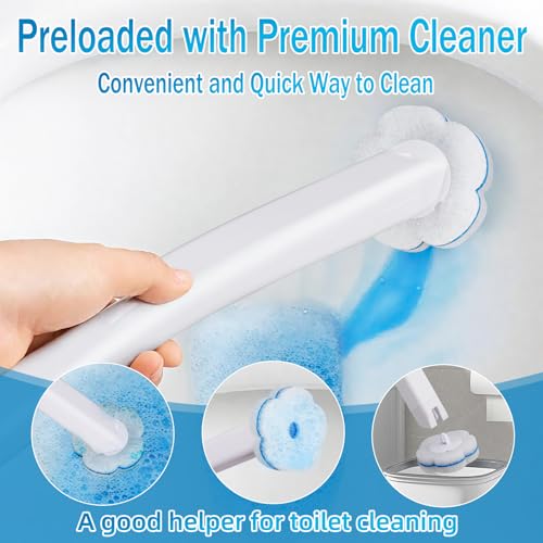 80 PCS Disposable Toilet Brush Cleaner Refills，Toilet Bowl Brush Handle Refills Cleaning System Replacement Heads Cleaner Pads for Bathtub Wash Basin (Only Refills，Only Fits Ucaimao) - White - size: 0 set+80 refills-White
