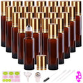 inice 24 Pack Roller Bottles for Essential Oils, Amber Galss 10ml Roll On Bottle with Stainless Steel Roller Balls and Metal Caps - color: 24 PACK Amber Roller Bottles