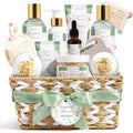 Birthday Gifts for Women, Bergamot Jasmine Relaxing Spa Gift Baskets for Women Self Care Package Bath Gift Set, Home Bath and Body Kit Pampering Christmas Gifts for Womens Her Mom Friend Sister Wife - color: Sage Green-Bergamot Jasmine