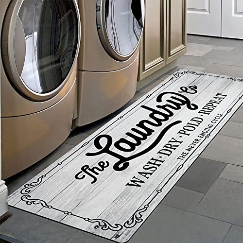 Pauwer Farmhouse Kitchen Rug, 20"X48", Beige, Non Slip, Washable, Machine Made - color: Beige, size: 1'8" x 4'