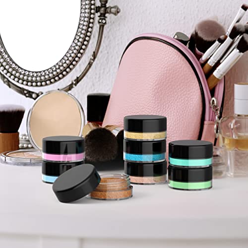 Houseables Sample Containers, Lip Balm Containers, Sample Jars, Mini Jars with Lids, Small, Empty for Makeup, Powder, Gloss, Cosmetic, Tiny, Chapstick, Dab, Wax, Scrub, Little, Plastic, 3 Gram, 50 PK - color: Black, size: 50 Pack