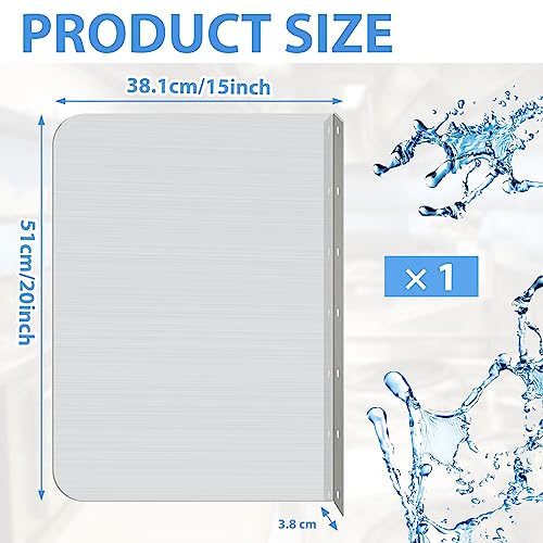 Amylove 15 x 20 Inch Stainless Steel Splash Guard Stainless Steel Wall Mount Guard with Screws Screws for Bathroom Sink Side Sink Splash Prep Sinks Protector for Commercial Kitchen Restaurant - size: 15 x 20 Inch