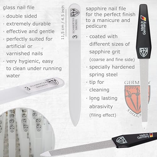 3 Swords Germany - brand quality 8 piece manicure pedicure grooming kit set synthetic leather case orange - Made in Germany - color: ORANGE