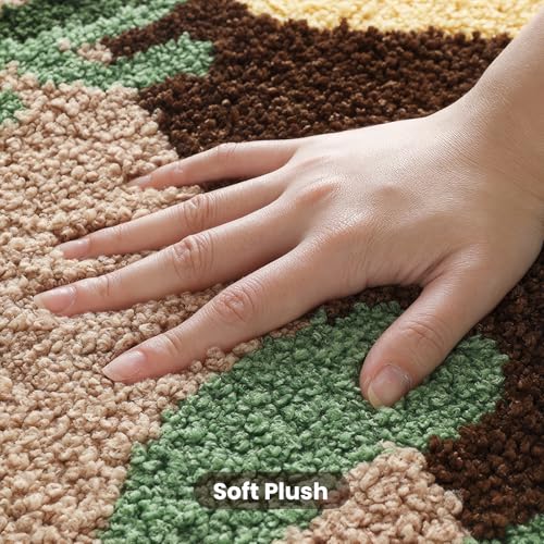 Bathroom Rug Mat, Desert Sunset Bath Mat with Soft & Non-Slip, Ultra Absorbent Microfiber Shaggy Door Mat, Quick Dry Bath Rug Carpet for Toilet Bathtub Bedroom 20x31 Inch (Brown) - color: Brown