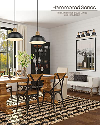 FEMILA Bathroom Vanity Light, 4-Lights Bathroom Light Fixtures Over Mirror, Modern Wall Mounted Lamp, Hammered Metal Shade, 4FG59B-4W BK - color: Matte Black, size: 30"