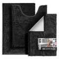 Hearth & Harbor Bathroom Rugs, Chenille Bath Mat - Machine Washable Bath Mats for Bathroom Non-Slip Backing Rubber, Quick Dry Mat - Black Bath Rug, 17x24-20x32-20x24 - color: Black, style: 17x24 / 20x32 / 20x24