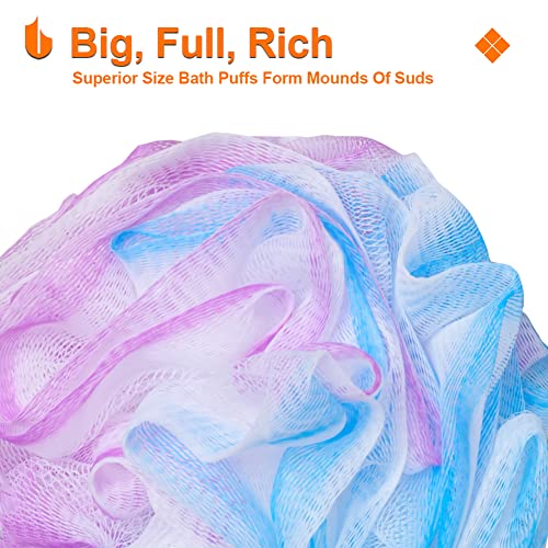 Urbanstrive Shower Bath Sponge XL 75g Soft Shower Loofahs Balls for Body Wash Men Women Bathroom Accessories, 1 Pack, Blue-Purple - color: Blue-purple