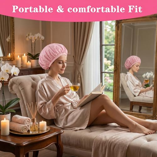 2 Pcs Deep Conditioning Heat Cap, Waterproof Reusable Hair Mask Cap, Double Layer Shower Steam Caps for Hair Dyeing, Perming, Long Thick Hairs Care