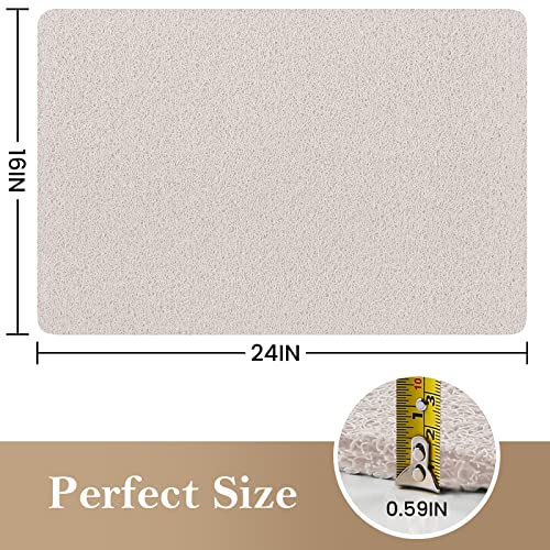 Shower Mat Bathtub Mat Non-Slip,24x16 inch, Soft Tub Mat with Drain,PVC Loofah Bath Mat (Phthalate Free) for Tub and Bathroom,Quick Drying,White - color: White, size: 24" x 16" (Rectangular)