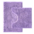 Bathroom Rugs Sets 2 Piece,Super Absorbent Chenille Bath Mats and U-Shaped Toilet Rug,Strong PVC Non Slip Backing,Microfiber Washable Dry Quickly Bath Mats for Bathroom(20"x32"+20"x20"U,Lavender) - color: Lavender